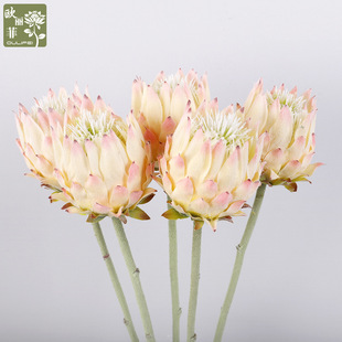 单支北欧蓟假花家居婚礼装饰摆件婚庆摄影道具仿真帝王花仿真花