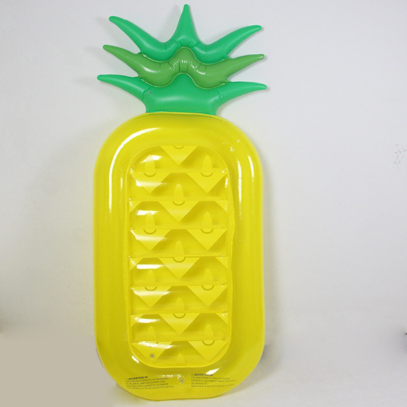 热销现货水上充气黄色菠萝浮排泳圈水上充气浮床游泳圈成人