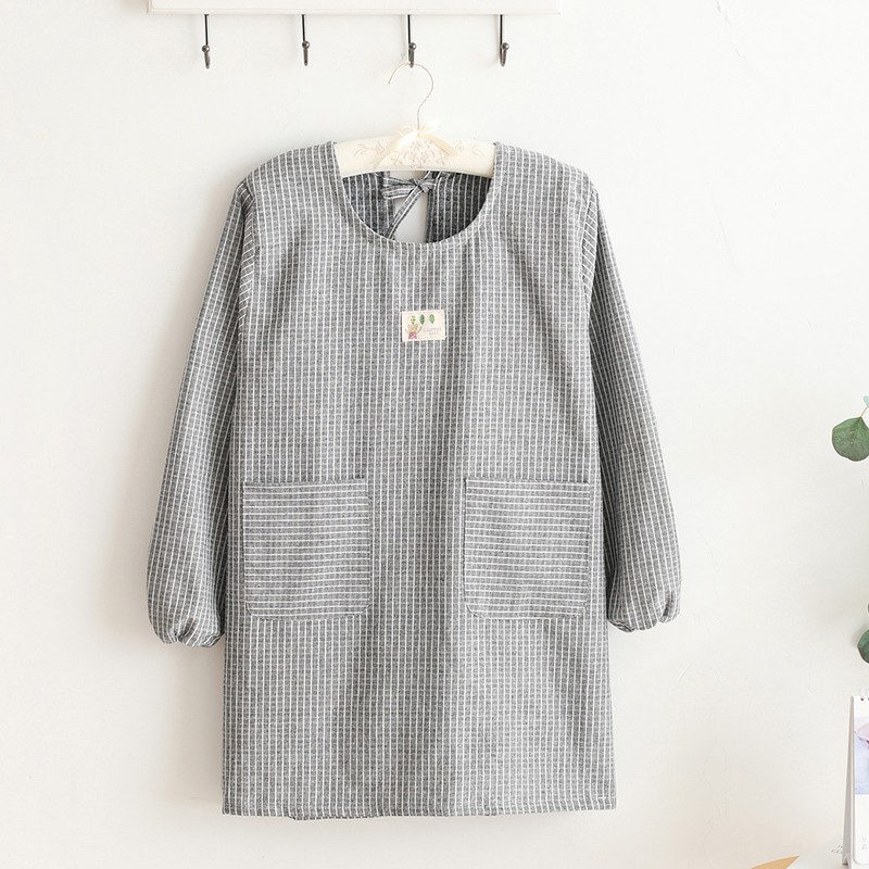 围裙家用厨房反穿罩衣防水防油长袖大人女士可爱日系韩版时尚做饭