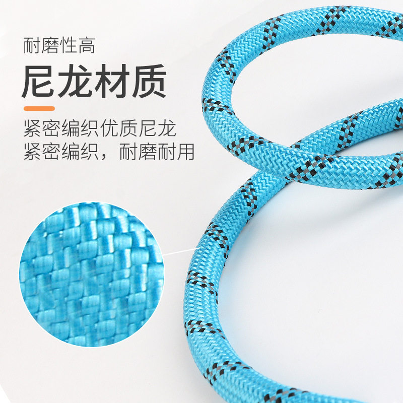 宠物牵引绳狗狗一体式p链 钉扣项圈双拉手狗链子反光条遛狗绳