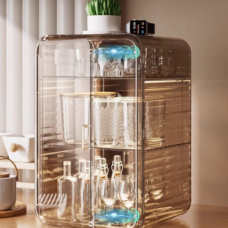 杯子收纳置物架放水杯红酒杯架茶杯架子茶具防尘沥水储物盒水杯架