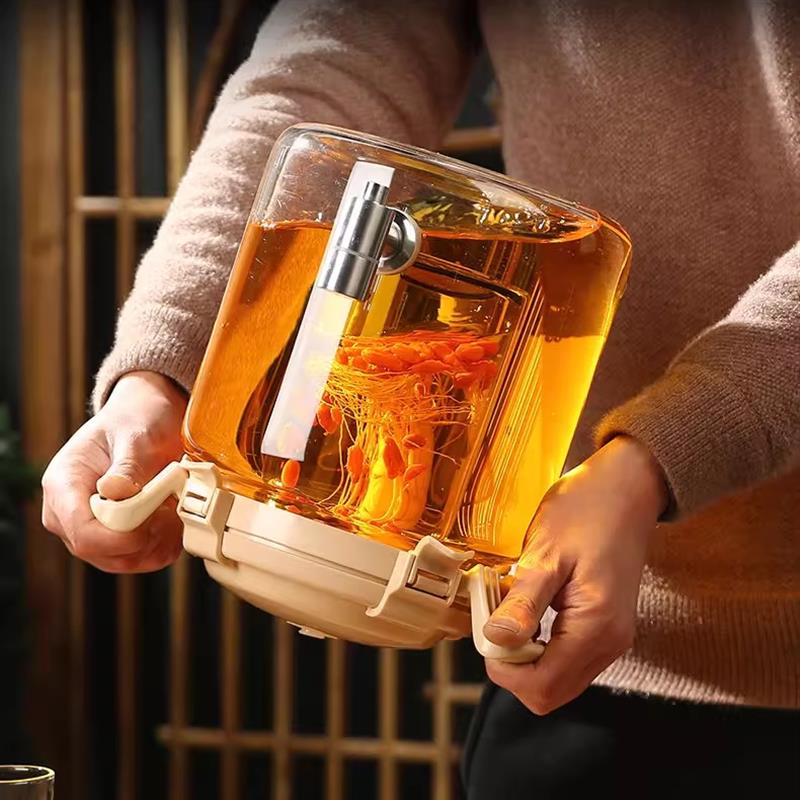 热销家酉樽泡酒玻璃瓶专用酒瓶高颜值双层过滤内胆20斤装酒容器药