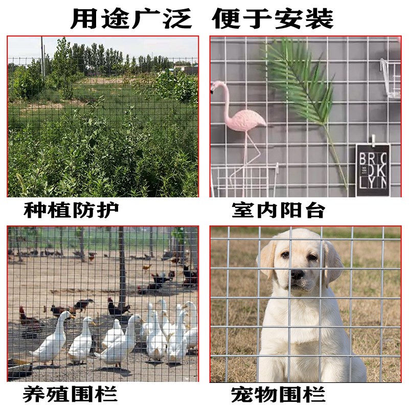 热销镀锌铁丝网片加粗养殖电焊钢丝网钢筋网格狗笼子碰焊防护隔离