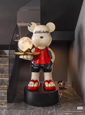 暴力熊摆件客厅落地托盘电视柜沙发旁边家居软装饰品轻奢高端