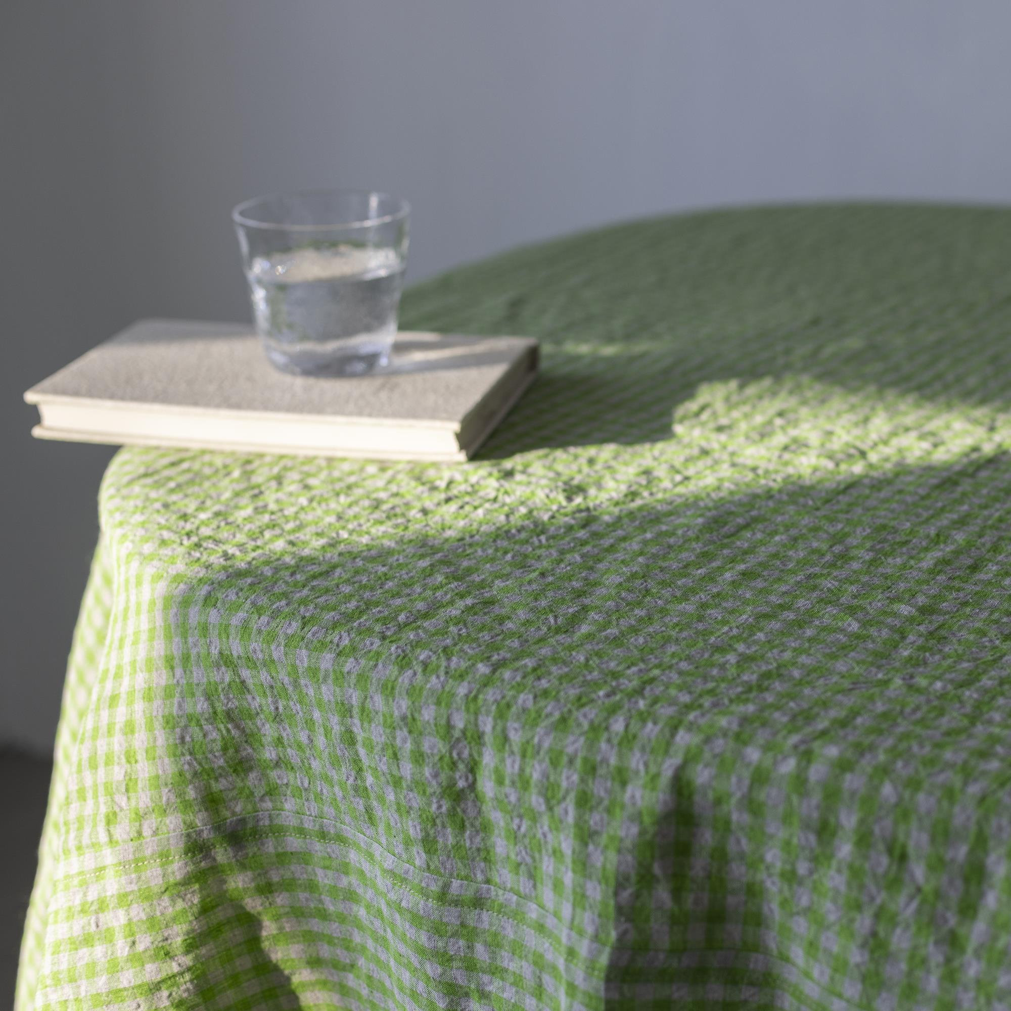 【小格格】纯亚麻格子桌布台布盖布茶几背景沙发布天然无醛可定制