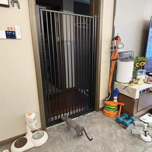 黑色免打孔宠物栅栏阻拦门防猫挡狗隔离栏杆猫门栏围栏栅栏可定制
