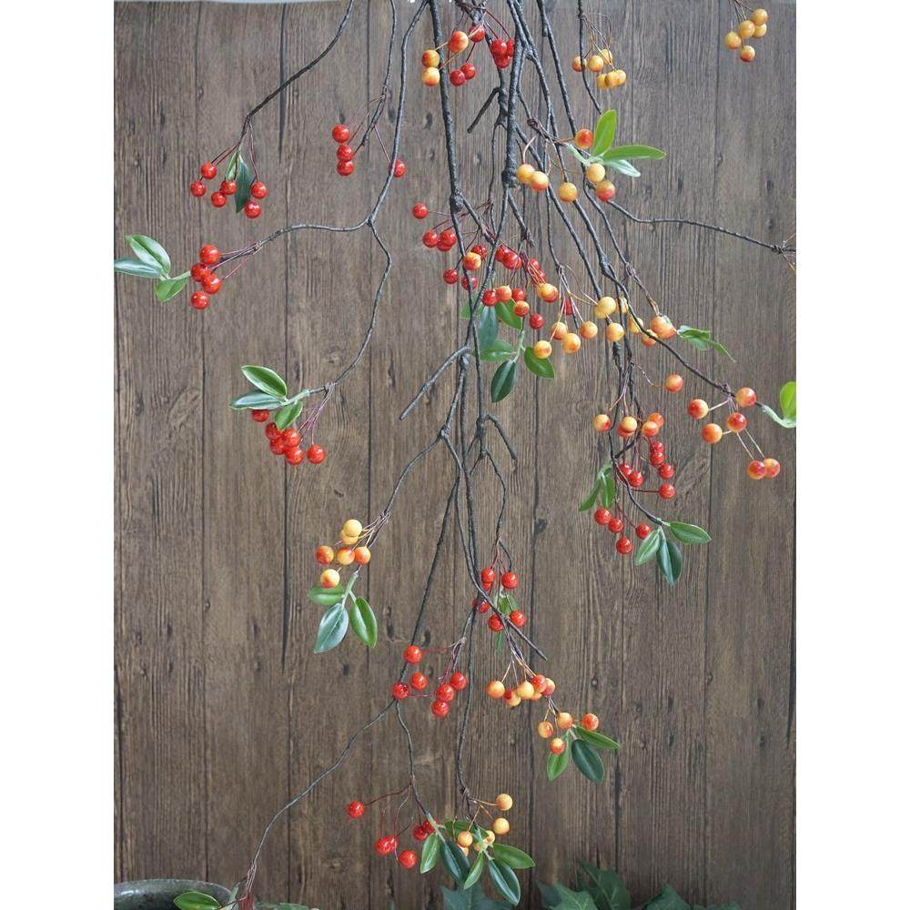 仿真野果蔓越莓长枝浆果蓝莓藤条壁挂花卉室内装饰水管缠绕细藤枝,家居饰品,仿真花/假花,淘宝优惠券,粉丝福利购,淘宝优惠卷