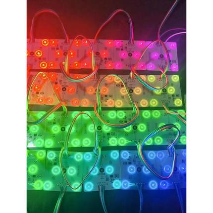 LED区块灯全彩幻彩RGB灯片软膜广告灯箱奢石背景七彩色漫反射灯带