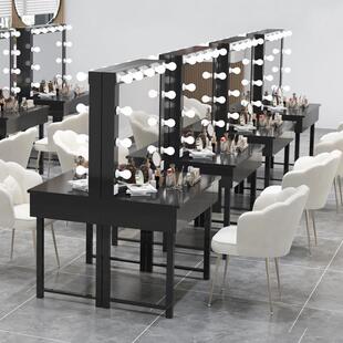 带灯抽屉化妆桌子工作室照相馆化妆镜专业长化妆台剧院学校化妆台