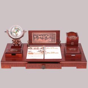 2025台历支架木制商务定制台历桌面高端笔架实木装饰品