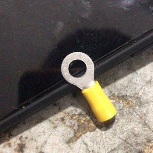 6厚1.0mm 紫铜RV5.5 O型圆形预绝缘接线端子线鼻子镀亚锡哑光