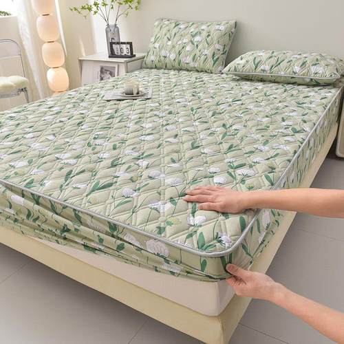A类定制纯棉床包单件夹棉加厚席梦思床垫保护套全棉防滑床罩罩套