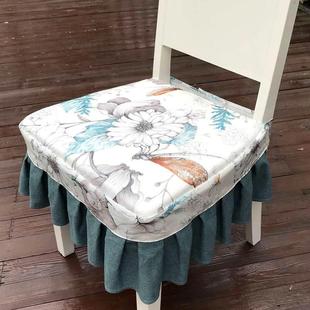 小清新碎花加厚餐椅垫家用布艺椅子坐垫凳子垫子板凳套罩拆洗定制