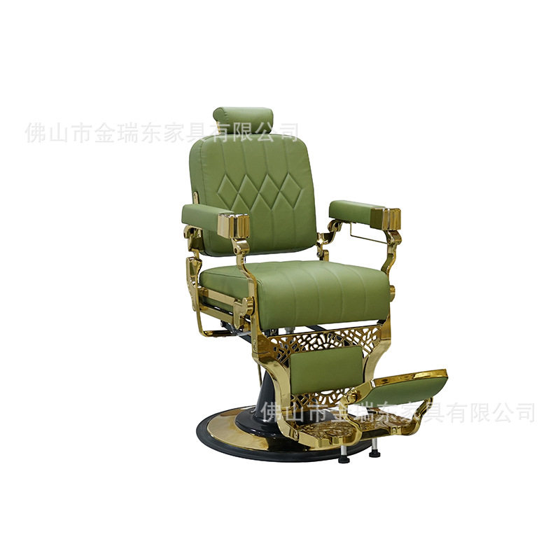 高端美发店理发大椅可放倒男士复古油头椅子发廊剪发椅子出口椅子