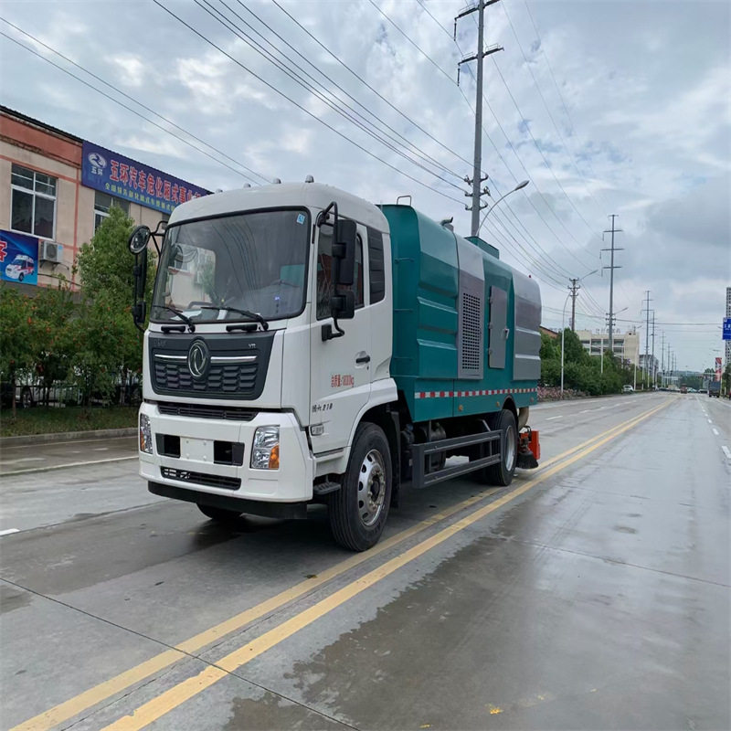 东风天锦10.5方后置吸尘车带扫刷 洗地清扫车 城市洒水吸尘扫路车