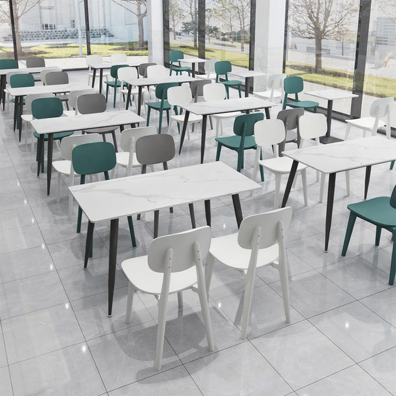 桌椅学校员工食堂商用桌椅烧烤店小吃快餐店粉面馆岩板餐桌椅组合
