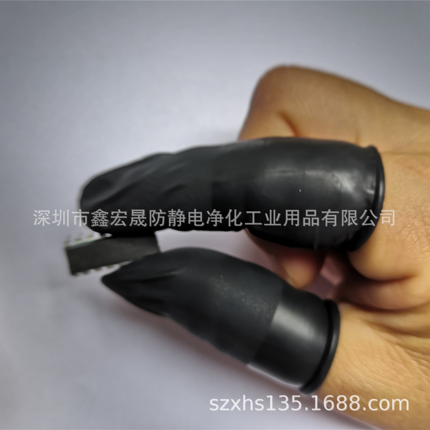 工厂直销黑色磨砂防滑防静电中码乳胶手指套500克/包约1050只