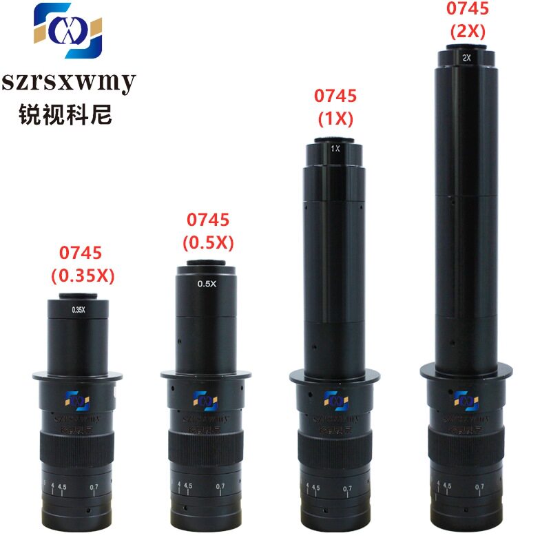 单筒显微镜镜头0.5X目镜0.7-4.5X连续变倍180X放大显微镜高倍镜头