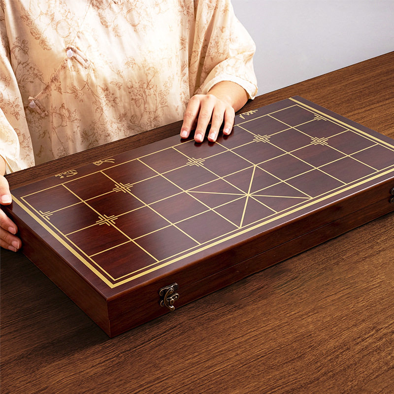 象棋中国象棋小学生儿童实木带木质棋盘成人大号便携式像棋子