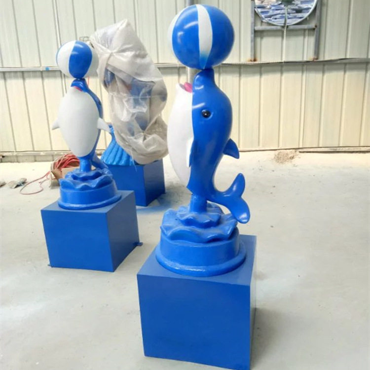 海豚雕塑玻璃钢海豚海洋动物雕塑海洋馆雕塑章鱼雕塑
