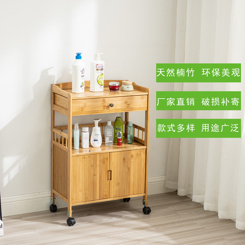美容推车置物架美容院带抽屉纹绣仪器工具车多功能木胡桃色复古款