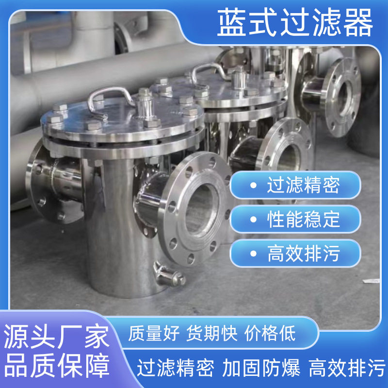 304L不锈钢篮式过滤器蓝式提篮316管道过滤器直通式T型工业污水燃