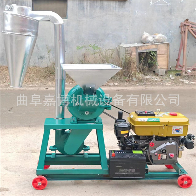 新款300型齿盘式无尘粉碎机12马力柴油机带磨面机玉米饲料粉糠