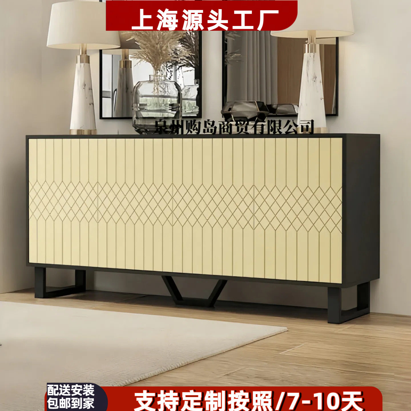 极简烤漆餐边柜实木入户玄关柜现代简约茶水柜酒柜储物收纳柜整装