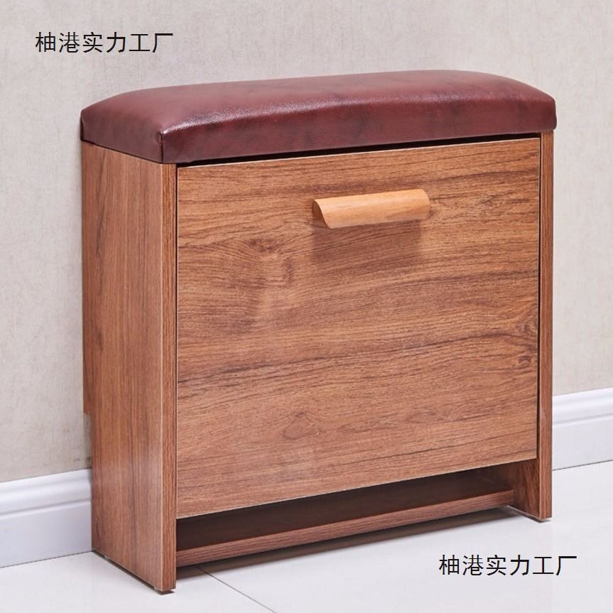 超薄鞋柜17cm家用门口经济型低鞋架玄关门厅柜收纳客厅白色柚木色