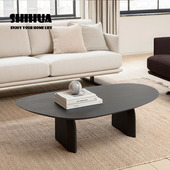 北欧复古实木茶几简约客厅木质茶台民宿设计师原木异性创意茶桌