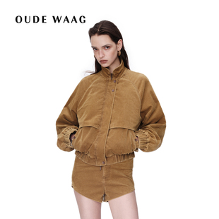 独特摩登质感洗水丝绒廓形夹克 26早春新款 OUDE WAAG