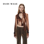 OUDE 短衬衣 V领绕脖丝巾真丝女装 WAAG 25春夏