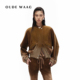 OUDE 卫衣 洗水拼接女装 WAAG 做旧开襟短款