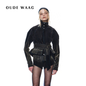 宋妍霏同款 OUDE WAAG 25早秋新款 复古廓形洗水灯芯绒短夹克