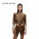 OUDE 机车夹克 洗水牛仔拼接女装 WAAG 中性利落短款
