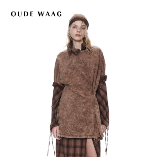 T恤 OUDE WAAG 25早秋新款 复古宽松简约洗水廓形短袖