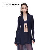 OUDE 优雅知性鱼尾摆曲线螺纹针织开衫 WAAG 26早春新款