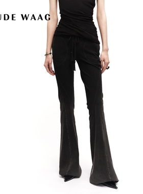 OUDE WAAG 经典 复古弹力修身显腿长水洗针织女装喇叭裤