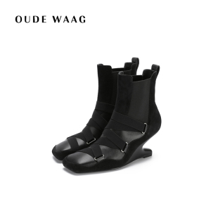 摩登前卫方头绷带中筒靴 25秋冬新款 OUDE WAAG
