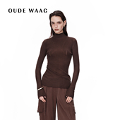 25秋冬新款 OUDE WAAG 简约柔软收腰两穿曲线螺纹羊毛针织上衣