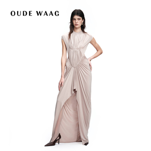 摩登前卫独特设计感抽褶露背连衣裙 26春夏新款 OUDE WAAG