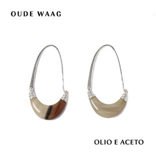 OLIO E ACETO X OUDE WAAG 26春夏新款 精巧别致月牙拼接牛角耳环