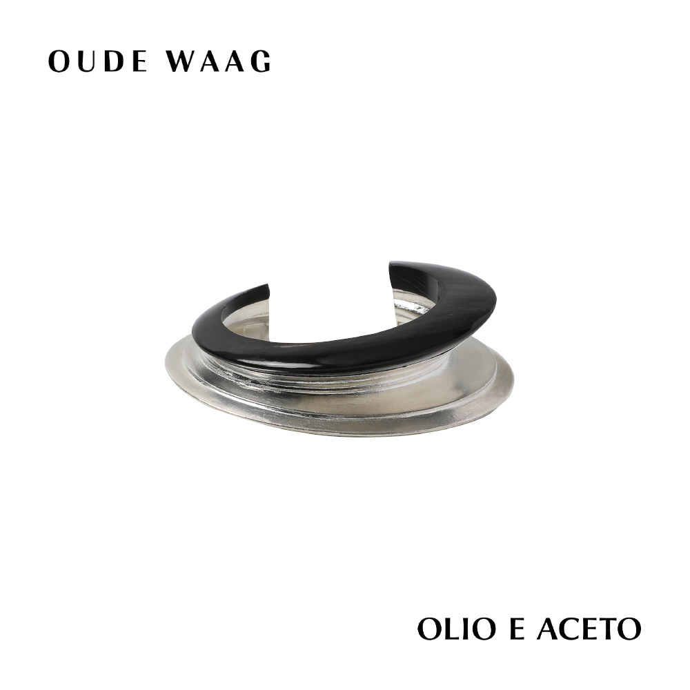 OLIO E ACETO X OUDE WAAG  25春夏纯银黑牛角弧面手镯