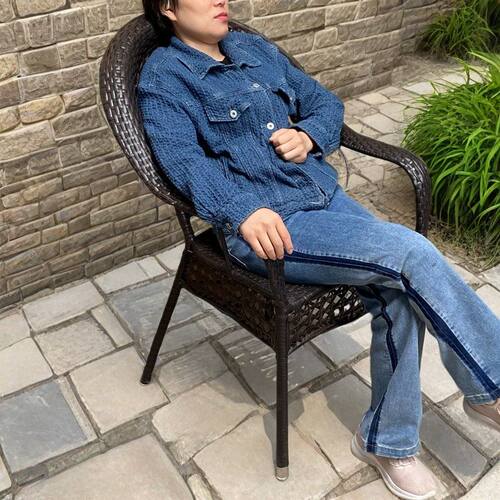 豪华高级藤椅藤编椅子中式加高老人老式腾椅靠背椅阳台休闲桌椅
