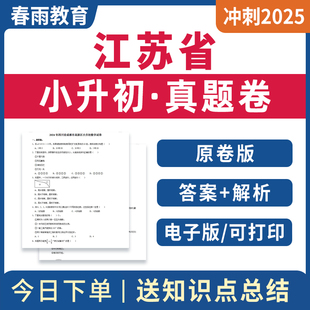 2026年江苏省小升初历年真题卷电子版名校分班考语文数学英语试卷南京市苏州知识点总结梳理汇总电子版2025教师版学生版资料含解析