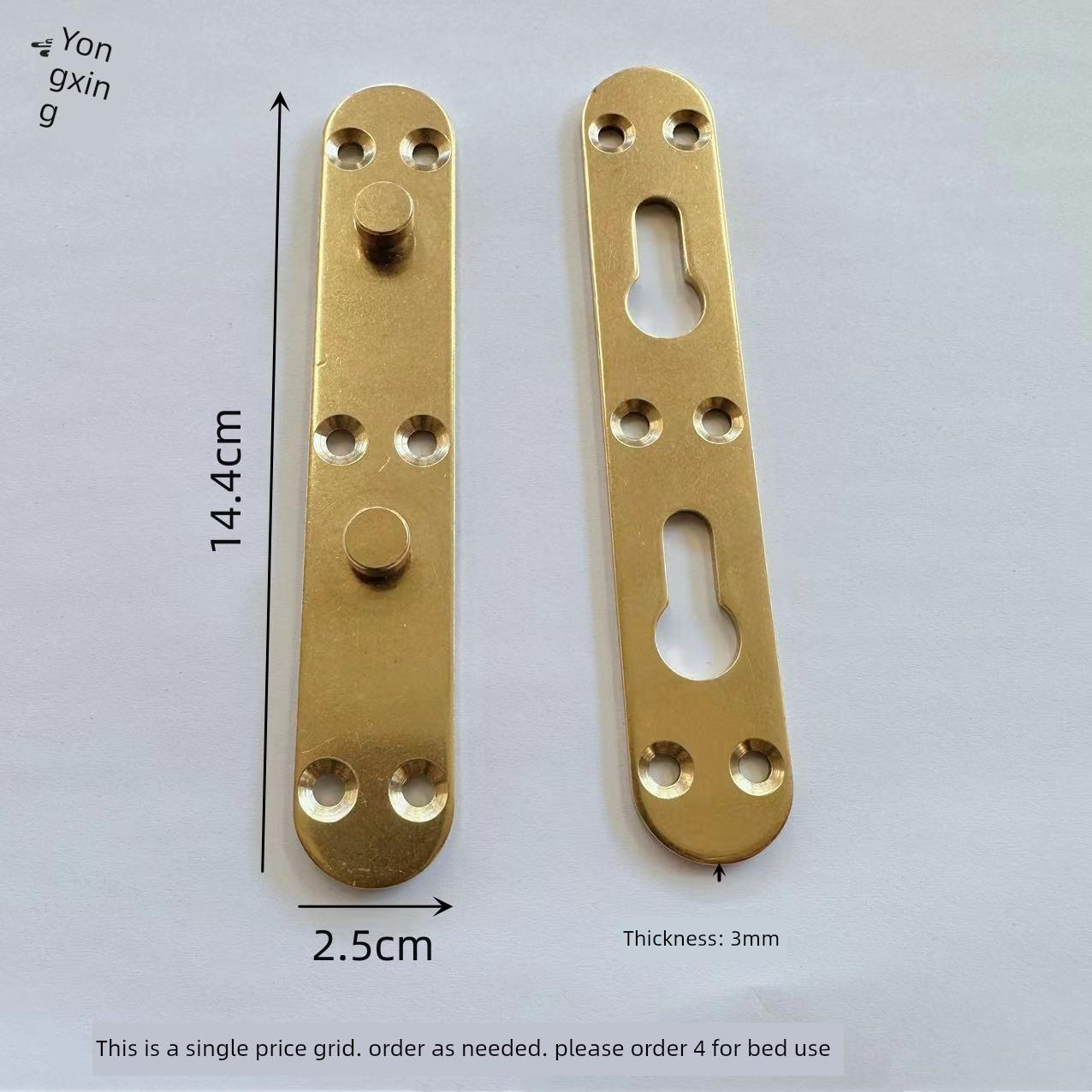 床铜连接器纯铜床铰炼隐形床挂扣五金家具配件床板固定角码钩
