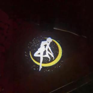 新款升级迎宾灯车门气氛灯下车投影免接线自动美少女卡通可爱