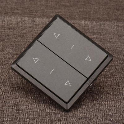 86型二位电动窗帘回弹开关 双开按键自动复位面板天基牌 多颜色