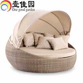 户外躺床躺椅庭院藤编沙发露天沙滩躺椅阳台泳池懒人床室外大工厂