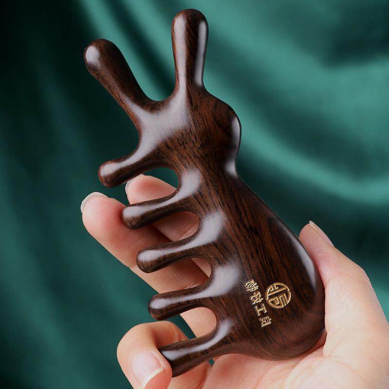 檀木梳头部经络梳头皮按摩梳子防疏通脱发头疗刮痧按摩器五齿梳,家庭/个人清洁工具,梳子/化妆梳/按摩梳,淘宝优惠券,粉丝福利购,淘宝优惠卷